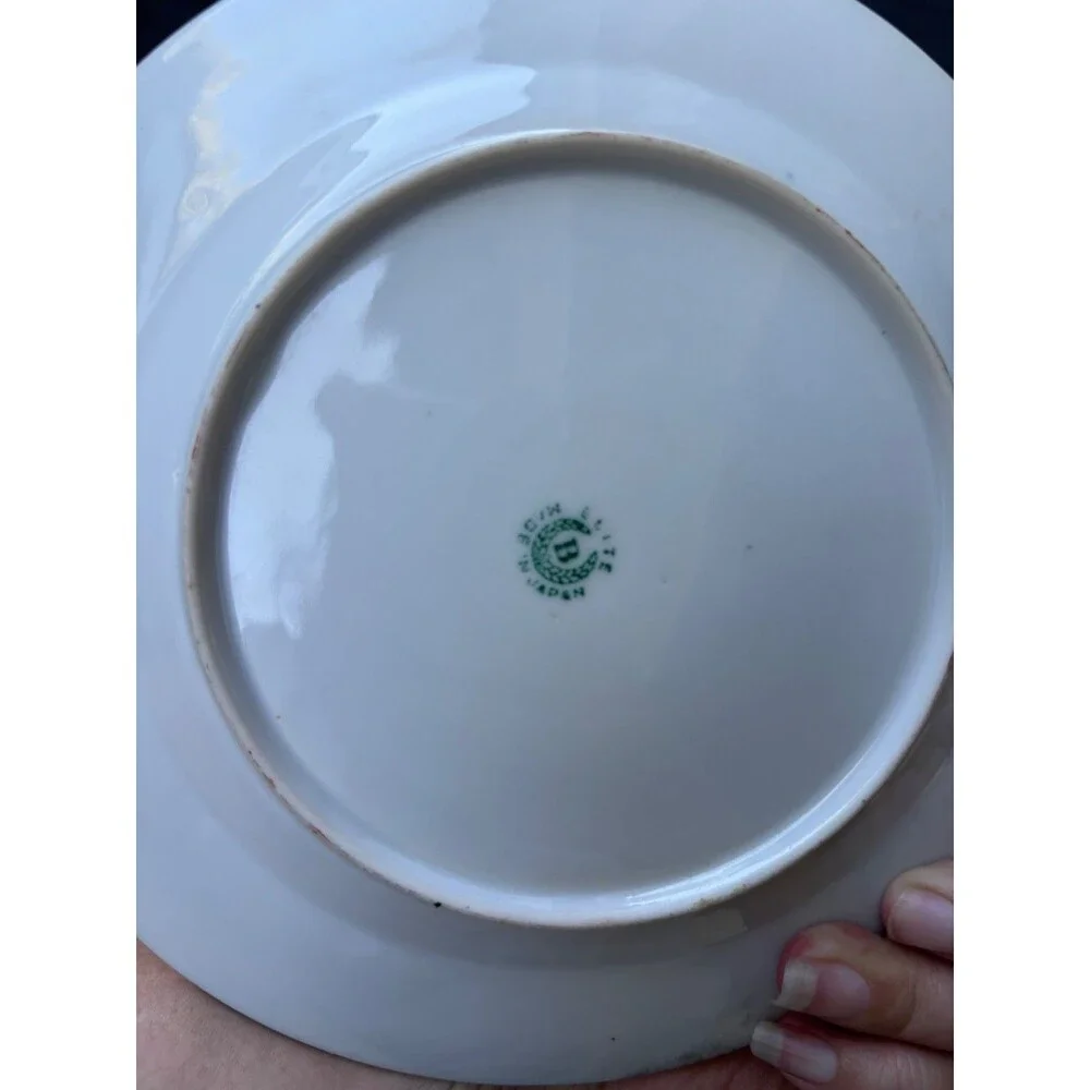 oriental 5 Plates Elite B Company Japan Floral Pattern Gold Accents handpainted
